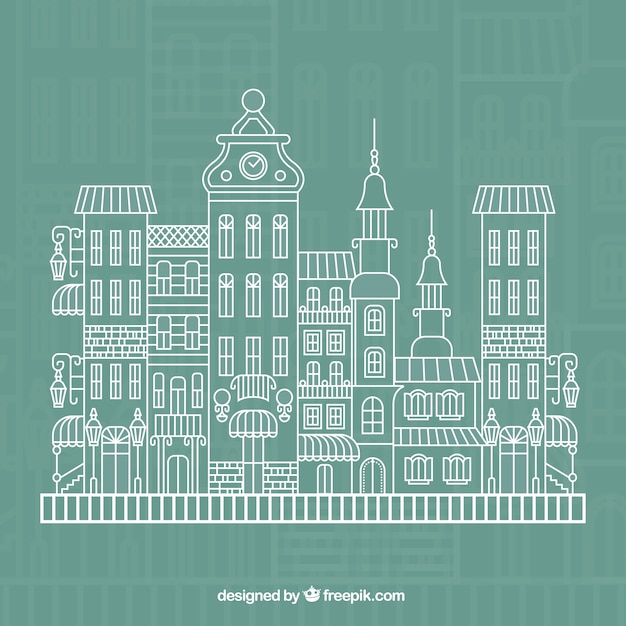 Gratis vector leuke stad overzicht