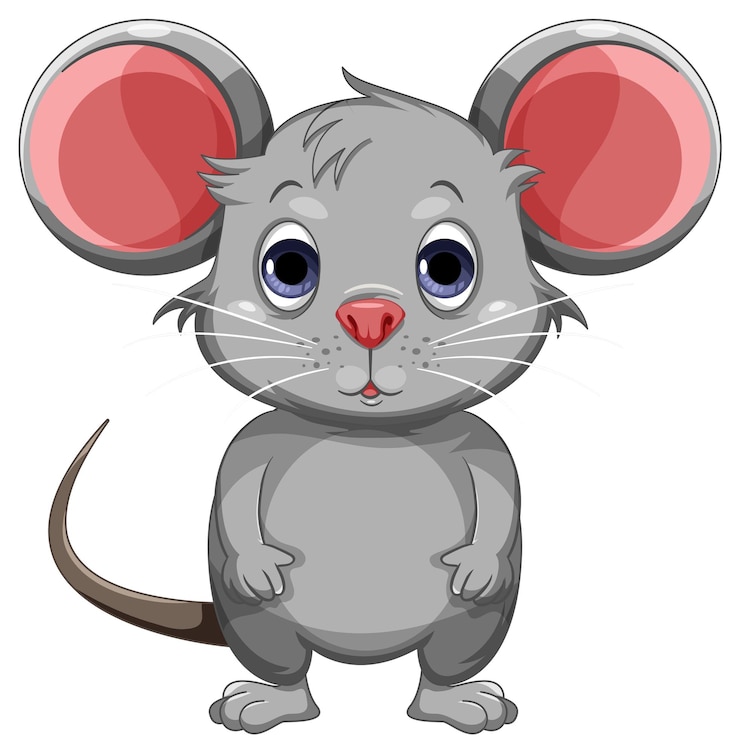 Gratis Vector leuke stripfiguur van rat