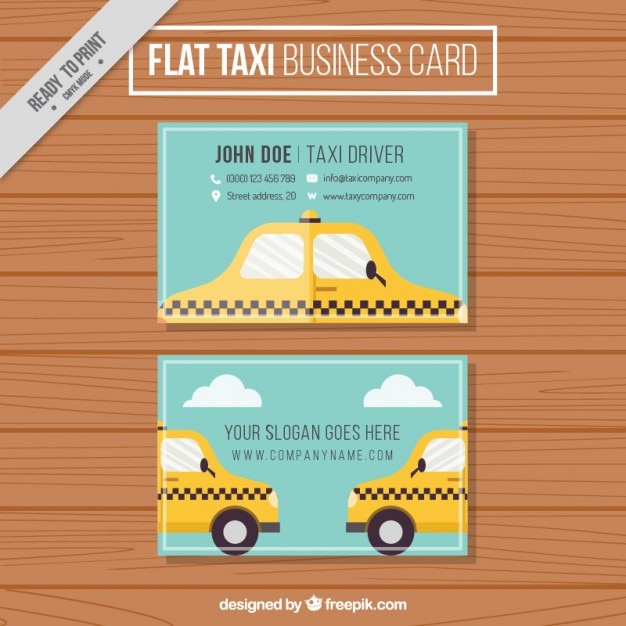 Gratis vector leuke taxi visitekaartje