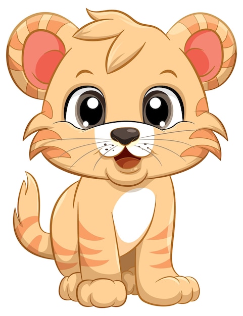 Gratis vector leuke tekenfilmfiguur van de tijger