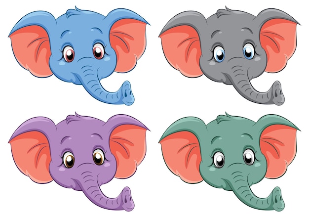 Gratis vector leuke tekenfilmfiguur van een olifant