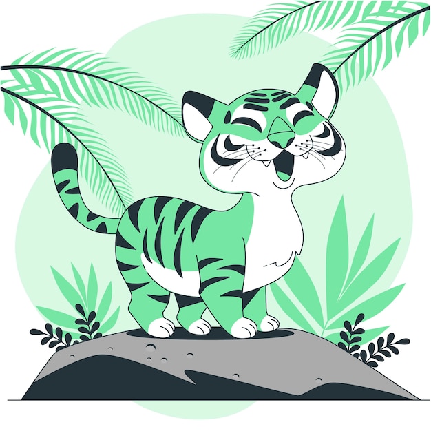 Gratis vector leuke tijger concept illustratie