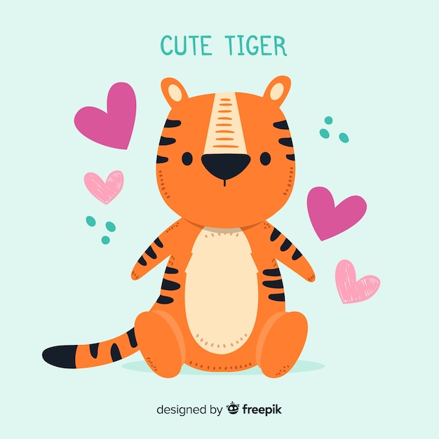 Gratis vector leuke tijger