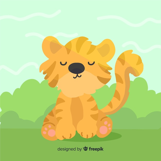 Gratis vector leuke tijger