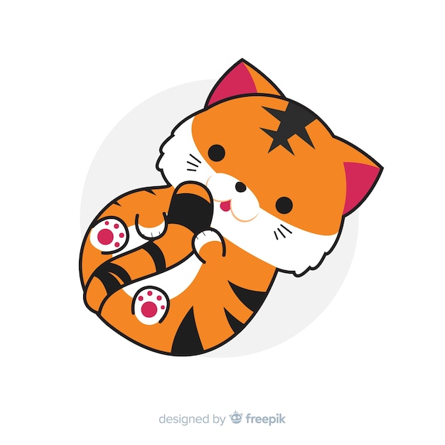 Gratis vector leuke tijger