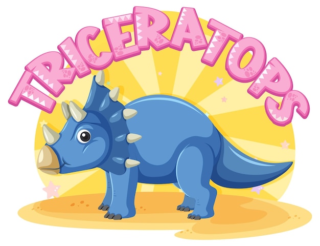 Leuke triceratops dinosaurus cartoon