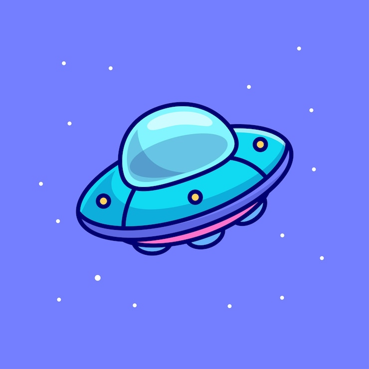 Gratis Vector leuke ufo die in de ruimte vliegt cartoon vector icon illustratie wetenschap technologie geïsoleerde platte vector