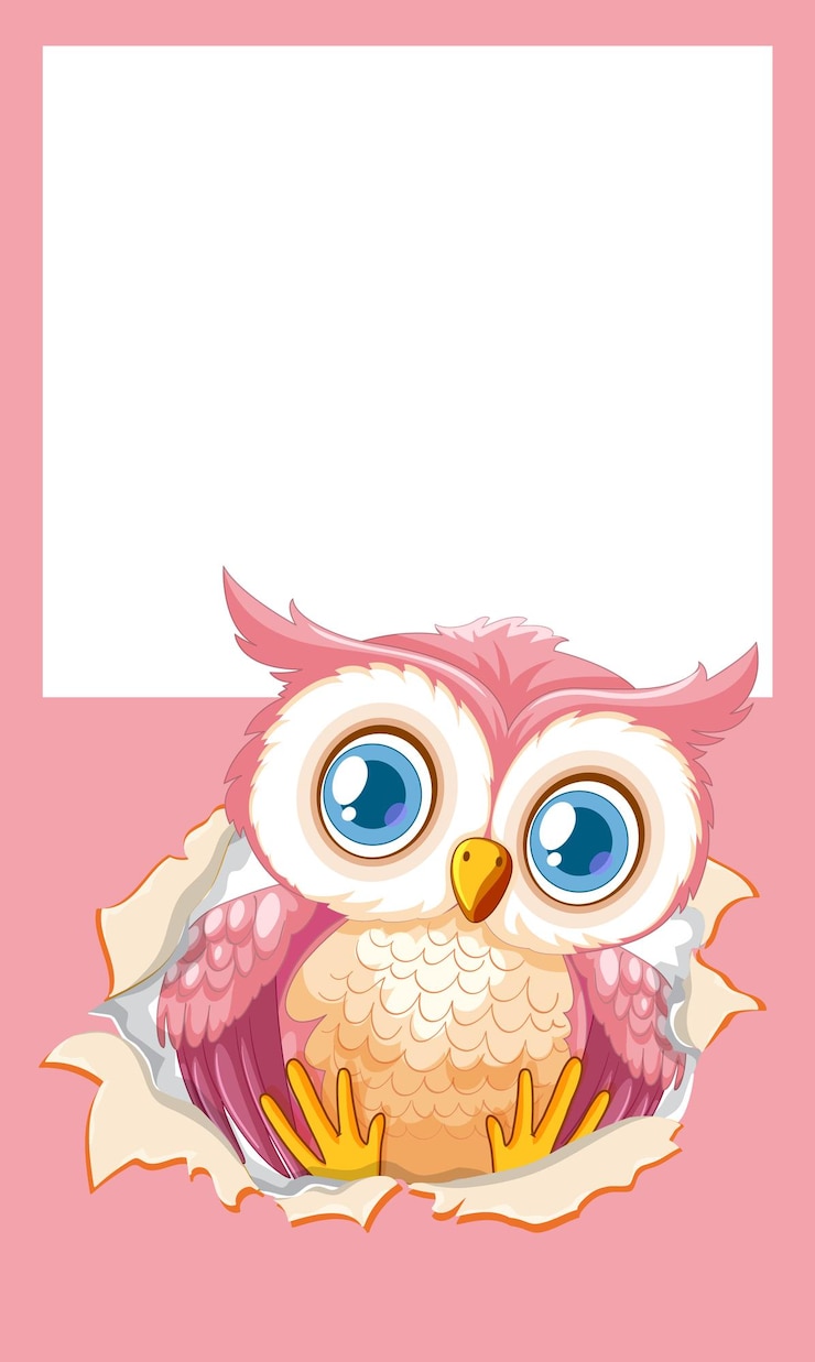 Gratis Vector leuke uil die door papier kijkt