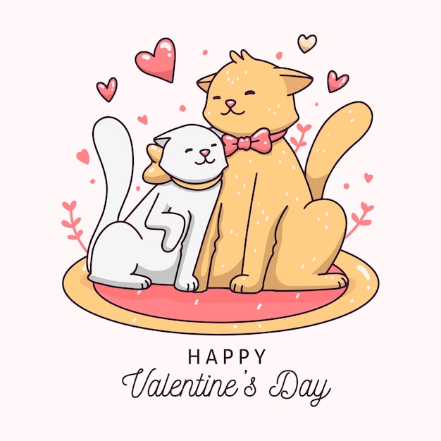 Gratis vector leuke valentijnsdag dieren paar