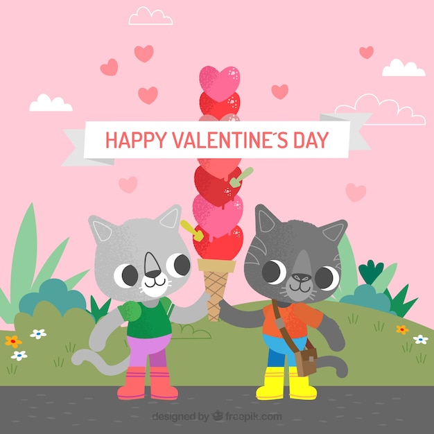 Gratis vector leuke valentijnskaartachtergrond