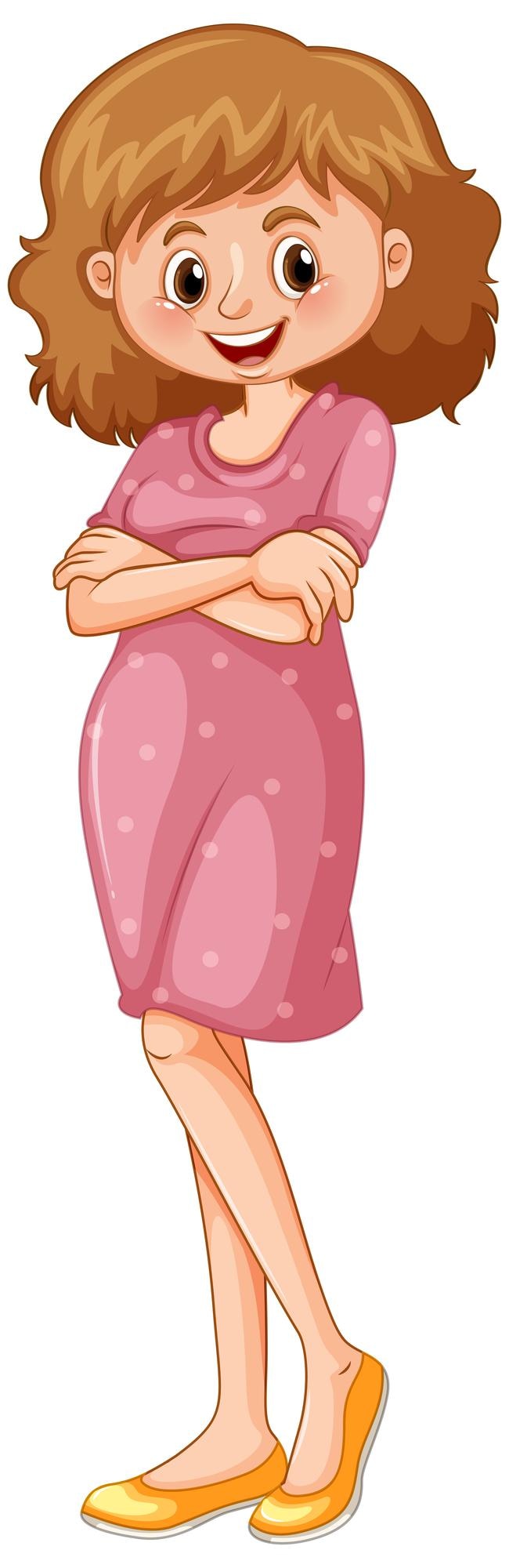 Gratis Vector leuke vrouw stripfiguur