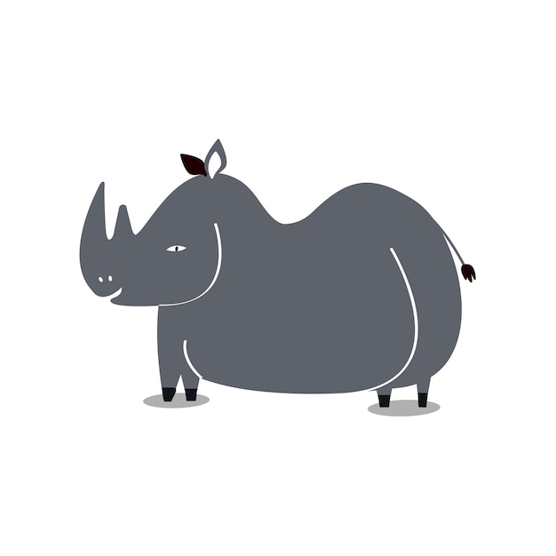 Leuke wilde neushoorn cartoon afbeelding