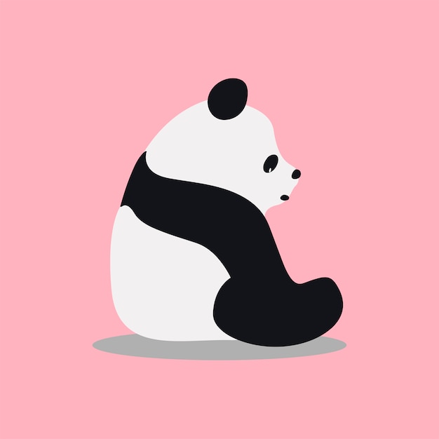 Gratis vector leuke wilde reuzenpanda cartoon illustratie