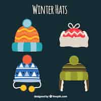 Gratis vector leuke winter hoeden