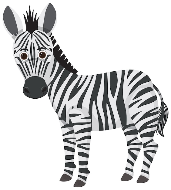 Leuke zebra in platte cartoonstijl
