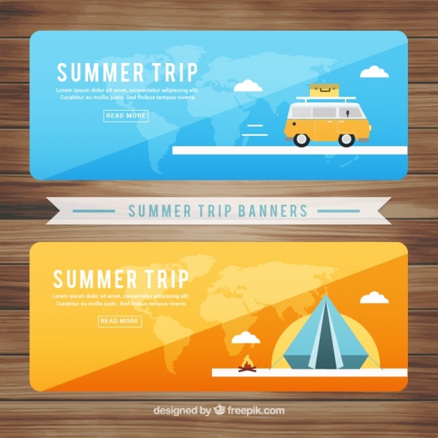 Leuke zomer reis banners