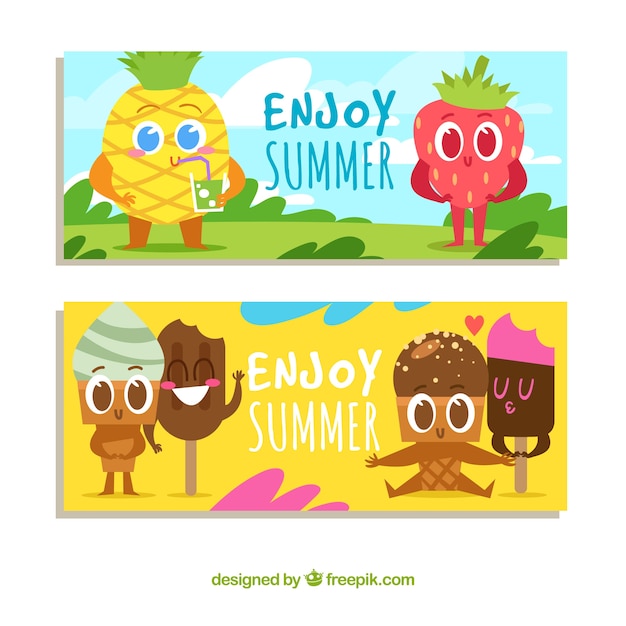 Gratis vector leuke zomerbanner