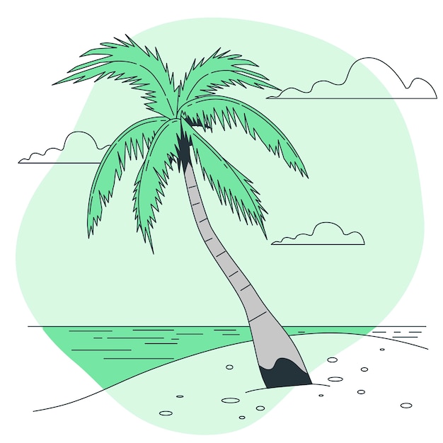 Gratis vector leunende palmboom concept illustratie