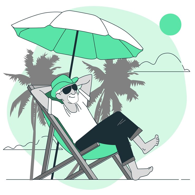 Gratis Vector leven na pensionering concept illustratie