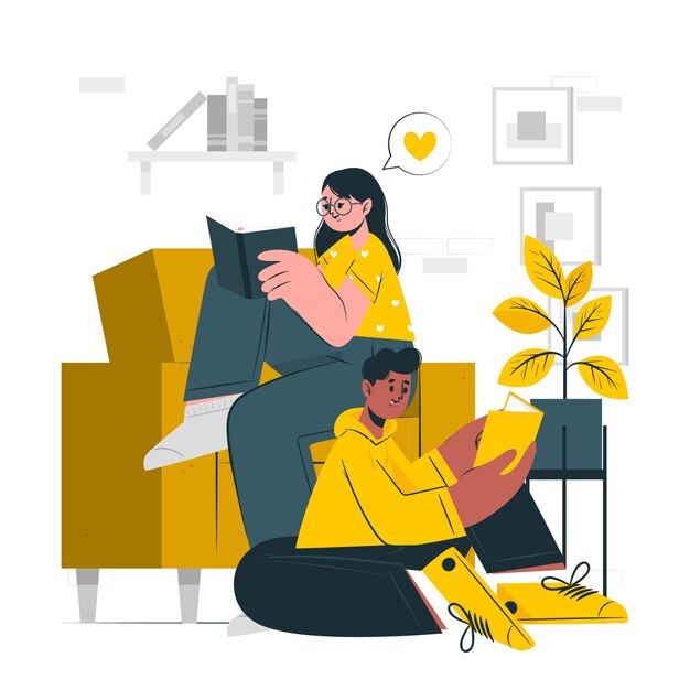 Lezen boek concept illustratie