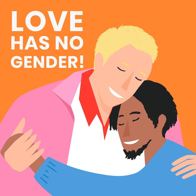 LGBTQ homo paar sjabloon vector voor trots maand