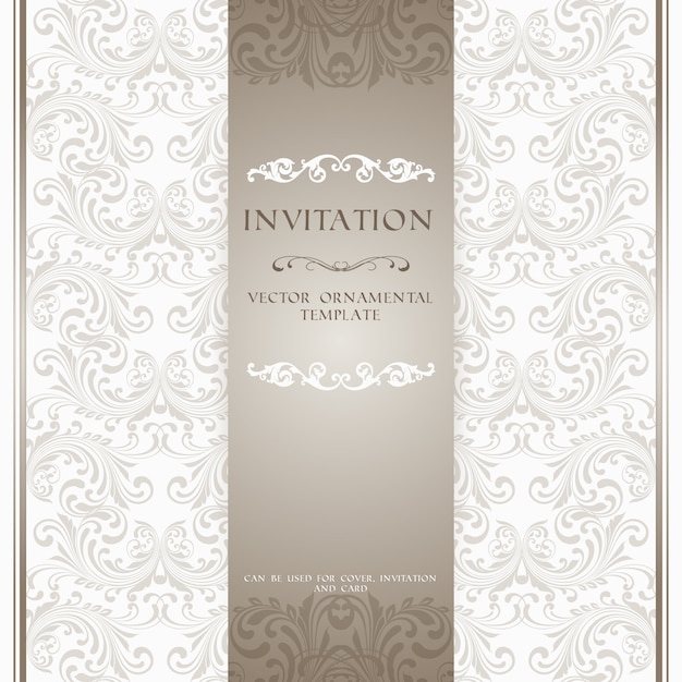 Licht beige sierpatroon uitnodigingskaart of albumomslag sjabloon vectorillustratie