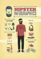 Gratis vector licht hipster fashion infographic sjabloon