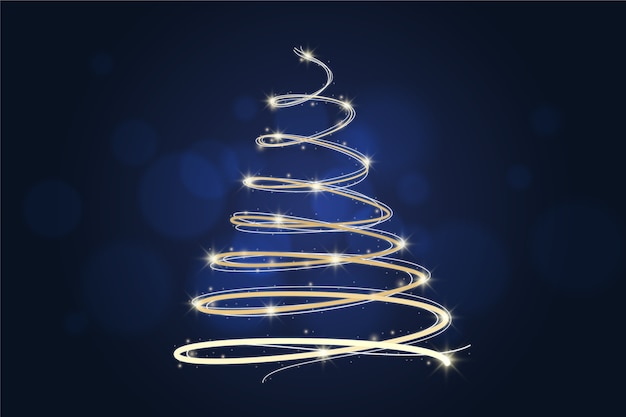 Gratis vector licht trail kerstboom concept