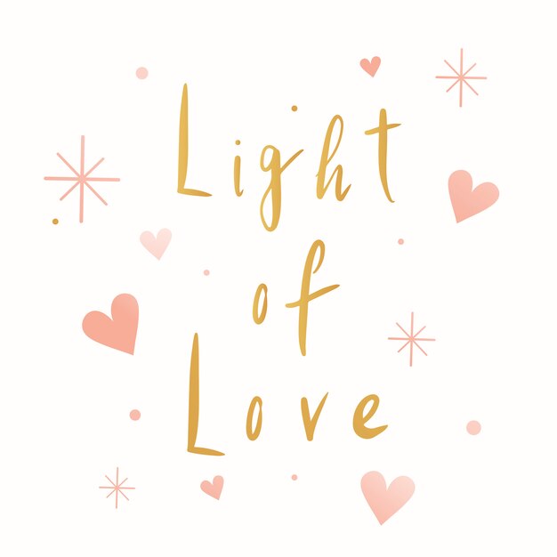 Licht van liefde typografie vector