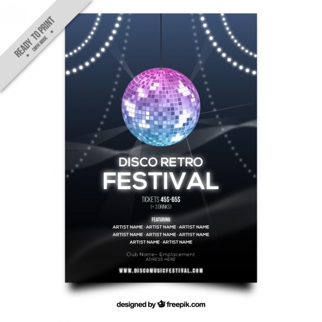 Gratis Vector lichte bal festival flyer