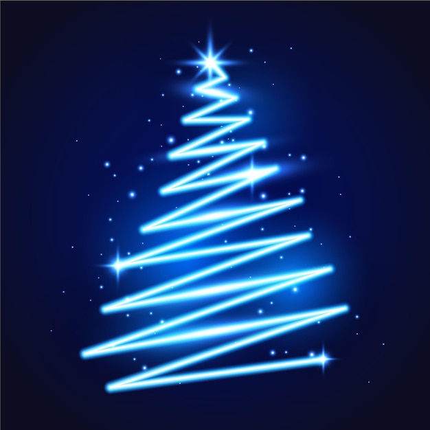 Gratis vector lichte trail kerstboom