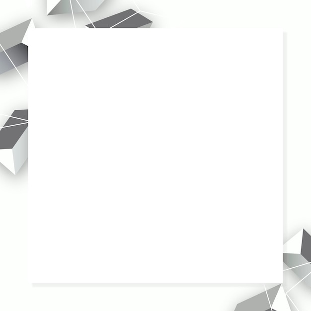 Gratis vector lichtgrijze geometrische vorm versierd frame vector