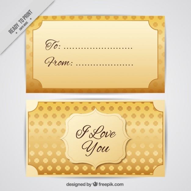 Gratis vector liefde gouden kaart