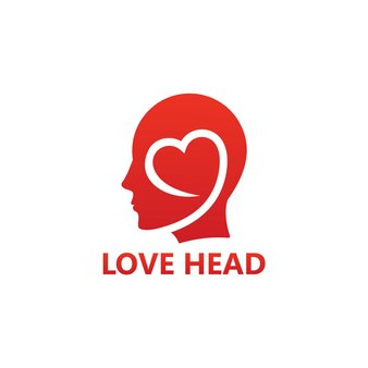 Liefde hoofd logo sjabloonontwerp