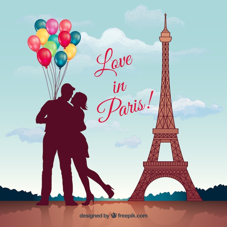 Gratis Vector liefde in parijs