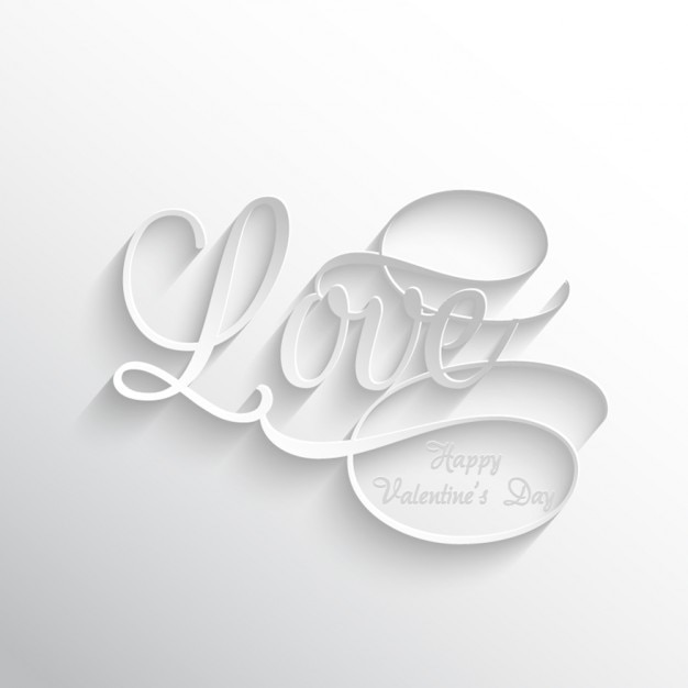 Gratis vector liefde tekst witte achtergrond