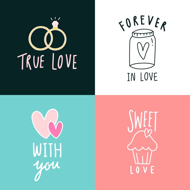 Liefdesuitdrukkingen pictogramserie