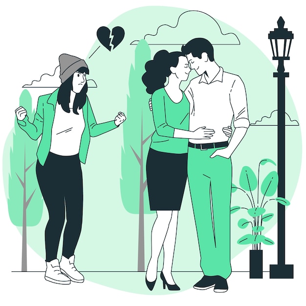 Liefdesverraad concept illustratie