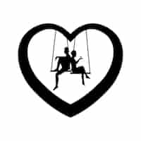 Gratis vector liefhebbers logo ontwerp pictogrammalplaatje