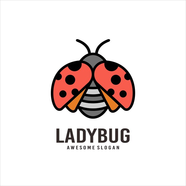 Lieveheersbeestje illustratie mascotte logo ontwerp vector