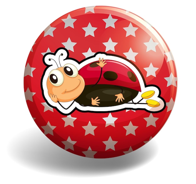 Lieveheersbeestje op ronde badge