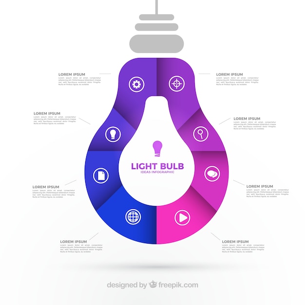 Lightbulb infographic met een verloop effect