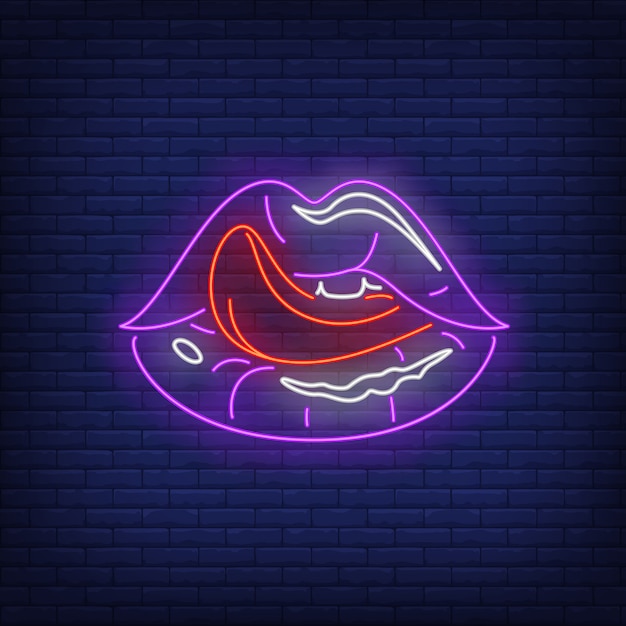 Gratis vector likken lippen neon teken