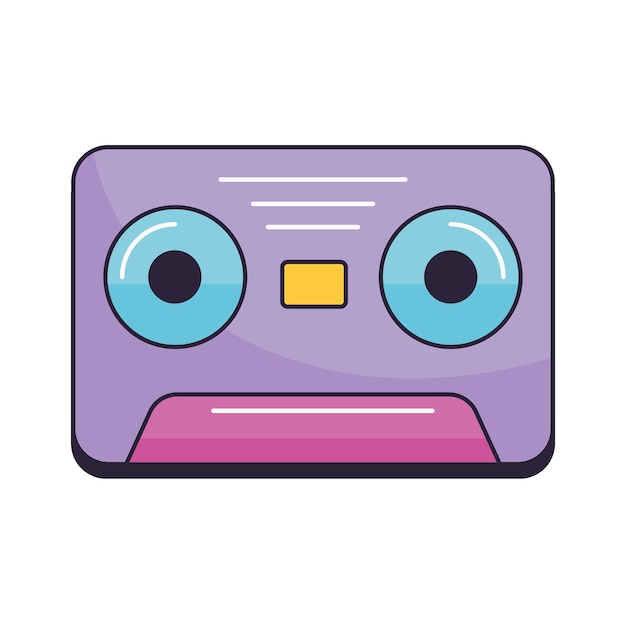 Gratis vector lila cassette retro