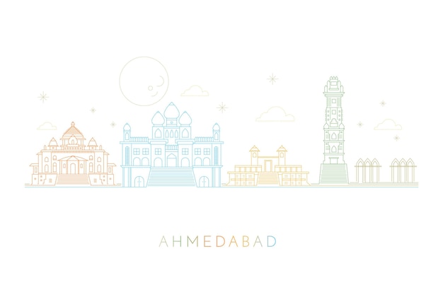 Lineair ahmedabad skyline concept