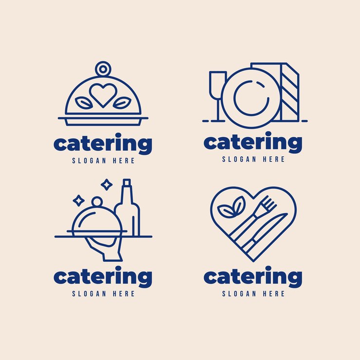 Lineair plat cateringlogopakket