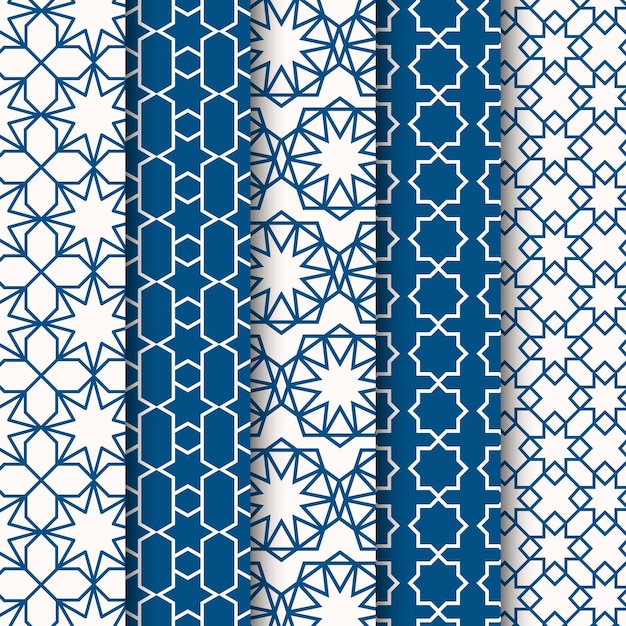 Gratis vector lineaire arabische patrooncollectie