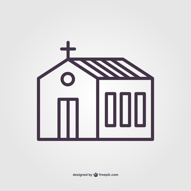 Lineaire kerk vector pictogram