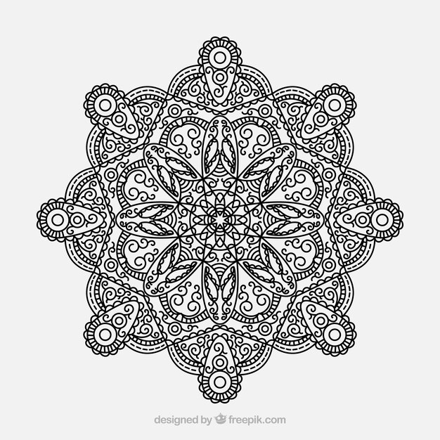 Lineaire mandala achtergrond concept