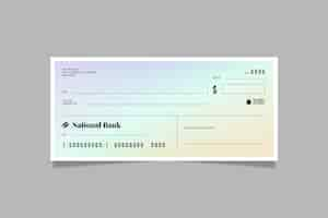 Gratis vector lineaire platte blanco cheque sjabloon